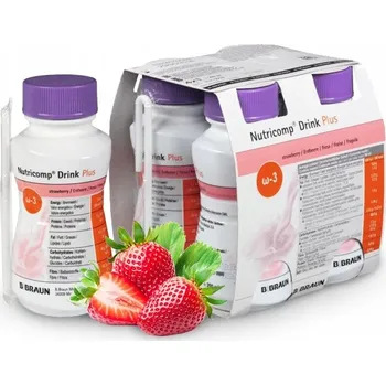 Speciální výživa Nutriční nápoj Braun Nutricomp Drink Plus, tekutý, jahodová příchuť, 800 ml, 4 ks