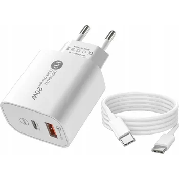 Síťová nabíječka Quick Charge 3.0 20W bílá 2x USB/USB typ C