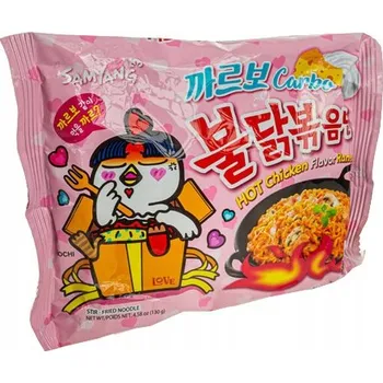 Buldak Carbonara Ramen - Pálivá polévka s nudlemi, 130g SamYang