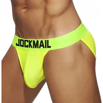 Pánské spodní prádlo Pánské slipy JOCKMAIL Tanga Neon Mesh XXL