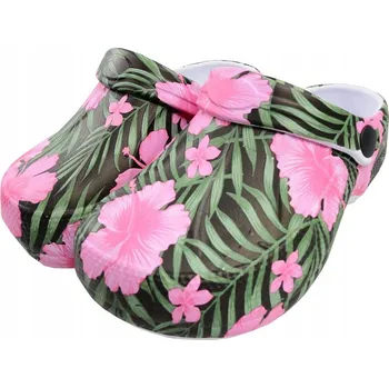 Dámská obuv YO! LEHKÉ PLÁŽOVÉ PANTOFLE S MOTIVEM HIBISKU, VELIKOST 38 K2B