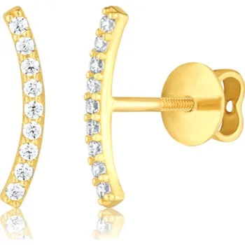 Náušnice Zlaté náušnice se zirkony na šroubek