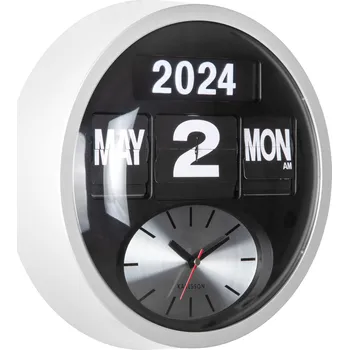 Hodiny Karlsson, Nástěnné hodiny Round Flip, bílé - Formadore