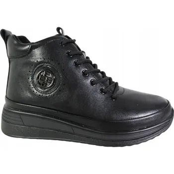 Dámské tenisky Dámské kožené sportovní boty kotníkové boty na platformě Filippo, šněrovací, velikost vel.