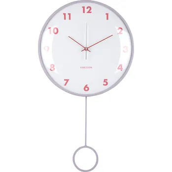 Hodiny Karlsson, Nástěnné hodiny s kyvadlem Cheeky Dome, světle fialové - Formadore