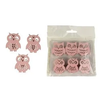 Velikonoční dekorace Dekorační sovičky 6 ks D1412-05