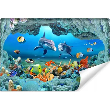 Fototapeta Fototapeta oceán DELFÍNI ryby do obýváku 3D 90x60