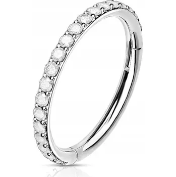 Přívěsek Titanový stříbrný kroužek (clicker) s krystalem, 1,2/12