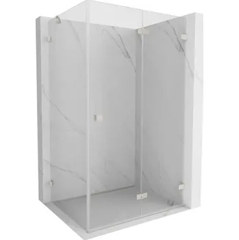 Mexen Lunar-F skládací sprchový kout pravý 85 x 70 cm, transparentní, kartáčovaný nikl - 836-085-070-97-00-P Sprchové kouty