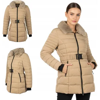 Zimní bunda dámská s kožešinou CHALET béžová S