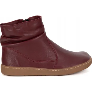 Dámské tenisky Dámské barefoot kotníkové boty se zipem zateplené 1297 bordó 40
