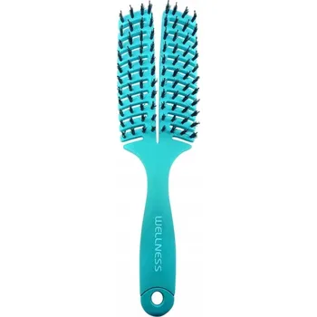 kartáč na vlasy Kartáč na rozčesávání WELLNESS Premium zelený se štětinami z divočáka M medium