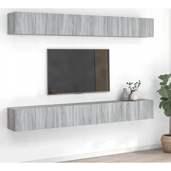 Televizní stolek TV stolky, 8 ks, šedá dub sonoma, 60x30x30 cm