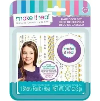 MAKE IT REAL TETOVÁNÍ + KŘÍDA NA VLASY sada pro dívky