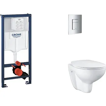 WC sada Grohe Rapid SL - Set předstěnové instalace, klozetu, sedátka SoftClose a tlačítka Skate Cosmopolitan, chrom SANI11BB2113