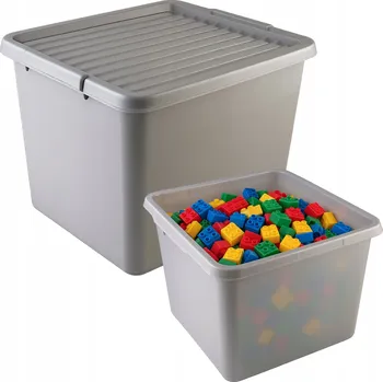 Úložný box VELKÝ PLASTOVÝ ÚLOŽNÝ BOX S VÍKEM, ORGANIZÉR 32 L
