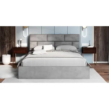 Postel Čalouněná postel PASADENA 180x200 s kovovým roštem ŠEDÁ