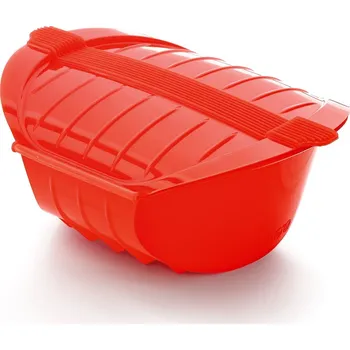 Lekue, Nádoba na vaření v páře v mikrovlnné troubě Deep Steam 21,2 cm červená - Formadore