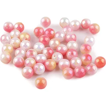 Korálek Plastové korálky s mermaid efektem Ø10 mm, Balení 20 g, Varianta 9 šedá světlá