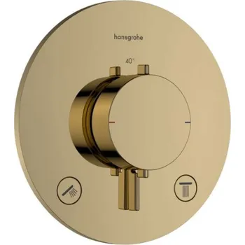 HANSGROHE - Ecostat Comfort S Termostatická baterie pod omítku, pro 2 spotřebiče, leštěný vzhled zlata 33715990