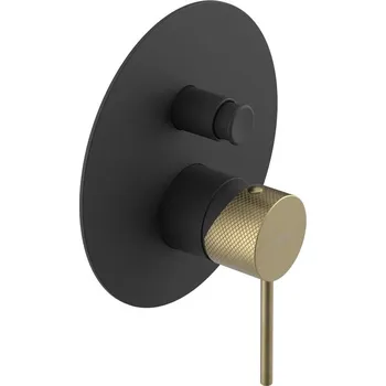 Vodovodní baterie SAPHO - ULTRASAN podomítková sprchová baterie, 2 výstupy, černá mat/zlato mat UT042VBG