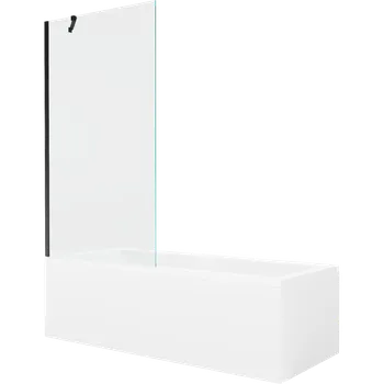 Vana Mexen Cubik obdélníková vana 170 x 70 cm s obložením a 1-křídlovým paravánem 90 cm, transparentní, černá - 550317070X9509000070 Vany se zástěnou