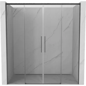 Sprchové dveře Mexen Rox posuvné sprchové dveře 180 cm, transparentní, kartáčovaný gun gray - 8C2-180-002-66-00 Sprchové dveře