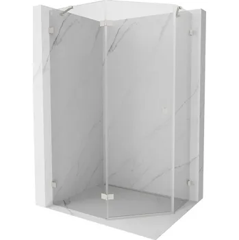 Mexen Lunar pětiúhelníková sprchová kabina levá kyvná 90 x 80 cm, transparentní, kartáčovaný nikl - 831-090L-080P-97-00-L Sprchové kouty