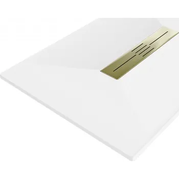 Sprchová vanička MEXEN/S - Toro obdélníková sprchová vanička SMC 120 x 70, bílá, mřížka zlatá 43107012-G