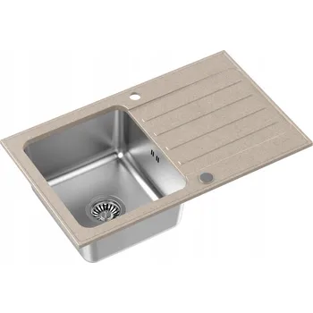 Granitový dřez Jednokomorový granitový dřez Quadron Kenneth 111 béžový