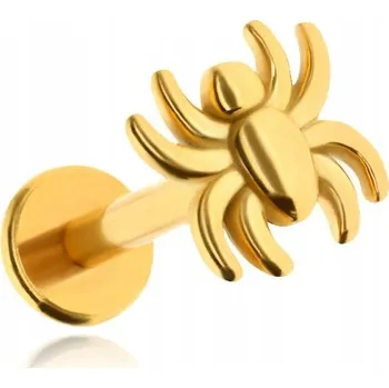 Piercing Labret zlatý pavouk - helix conch PIERCING - 1,2/6