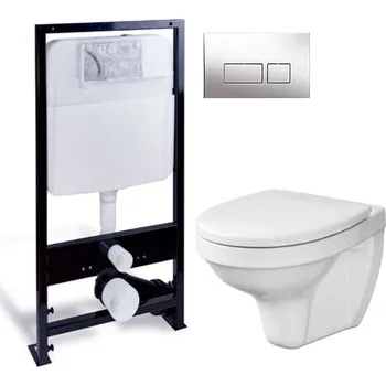 PRIM předstěnový instalační systém s chromovým tlačítkem 20/0041 + WC CERSANIT DELFI + SEDÁTKO PRIM_20/0026 41 DE1
