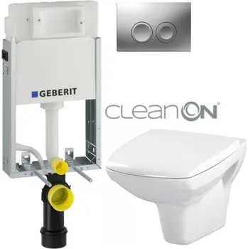 GEBERIT KOMBIFIXBasic vč. matného tlačítka DELTA 25 + WC CERSANIT CLEANON CARINA + SEDÁTKO 110.100.00.1 21MA CA1