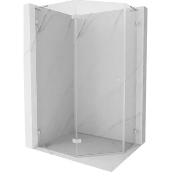 Mexen Lunar L Pentagónová sprchová kabina s levým závěsem 100 x 80 cm, transparentní, kartáčovaný nikl - 831L-100L-080P-97-00-L Sprchové kouty