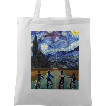 Bavlněná taška Hvězdná noc, cesta do obráceného světa (Barva: Bílá)