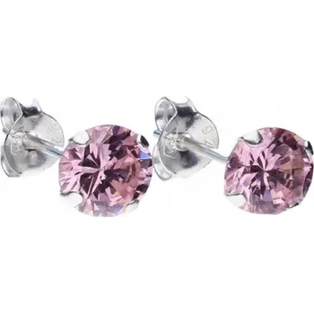 Náušnice Stříbrné náušnice 925 kulaté s zirkony, puzetky, dárek