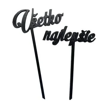 Jedlá dekorace na dort Zápich do dortu Všetko najlepšie - 3D tisk - Dortmarket