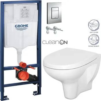 Rapid SL pro závěsné WC 38528SET s chromovou deskou + WC CERSANIT ARTECO CLEANON + SEDÁTKO 38772001 AT1