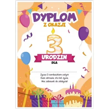 Obraz DIPLOM K 3. NAROZENINÁM - FORMÁT A5