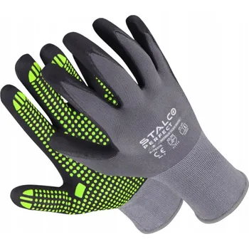 Pracovní rukavice Stalco nylonové rukavice S-nitrile flex PVC s tečkami, velikost 11