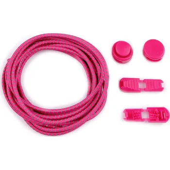 Tkaničky do bot Reflexní elastické samozavazovací tkaničky délka 120 cm, střední, 7 (12) pink