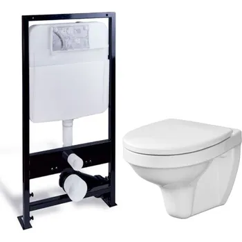 PRIM předstěnový instalační systém bez tlačítka + WC CERSANIT DELFI + SEDÁTKO PRIM_20/0026 X DE1