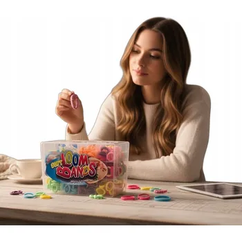 kreativní sada Sada gumiček na náramky 180 ks + příslušenství, gumičky SOFT LOOM BANDS hnědé
