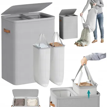 Koš na prádlo Volně stojící koš na prádlo Songmics 170 l, šedý