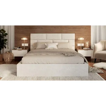 Postel Čalouněná postel PASADENA 160x200 s kovovým roštem BÍLÁ