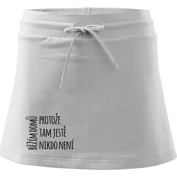 Dámská sukně Běžím domů protože tam ještě nikdo není - Sportovní sukně - two in one - XS ( Bílá )