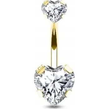 Piercing Piercing do pupíku Emigmat zlatý banánek zirkon ocel