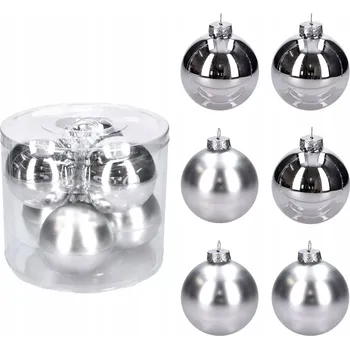 Vánoční dekorace Hladká Vánoční Koule vánoční koule 8 cm 6 ks