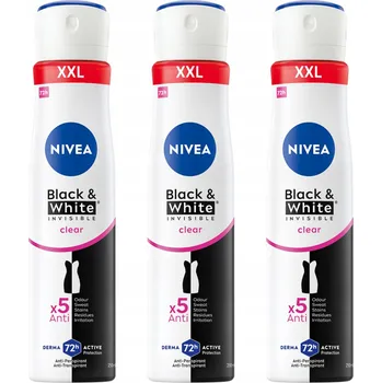 NIVEA Black&White Clear Antiperspirant pro ženy ve spreji 72h 250ml x3