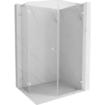 Mexen Lunar L pětistranná sprchová kabina, otočná vlevo, 80 x 100 cm, transparentní, kartáčovaný nikl Sprchové kouty